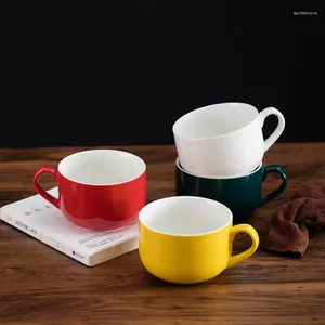 Mugs Large Capacity European Ceramic Mug Coffee Cup Milk Oatmeal Breakfast Home Soup Bowl