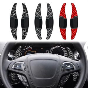 Car Styling Carbon Fiber ABS Steering Wheel Shift Paddle For Lincoln MKC MKS MKX MKZ 10-20 Red/Forged/Black Shifter Extender