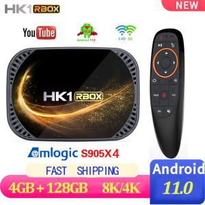 BOX HK1 RBOX X4S Android 11 TV Box Amlogic S905X4 3D BT 4G 32G 64G 128G Dual WiFi YouTube Media Player 4K 8K Set Top Box 2G16G TVBox