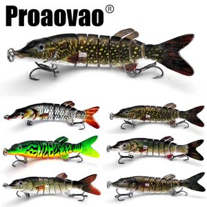 PROOVAO 1014 cm di grandi dimensioni Morbida esca da nuoto a bagno morbido Multi -giunti Drike Pike Muskie Fish Sea Bait 240327