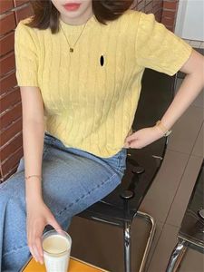 Женские вязаные флисовые пулопер -свитер RL Designer Swaters Ladies Spring Summer Jumpers Girls с коротким рукавом перемычки уличной одежды