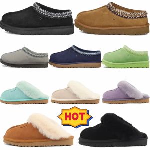 2024 Kvinnor Tazz Slippers Tasman 24h snabb frakt päls slidesclassic ultra mini plattform boot senap frö slip-on les petites mocka ull designer tossor