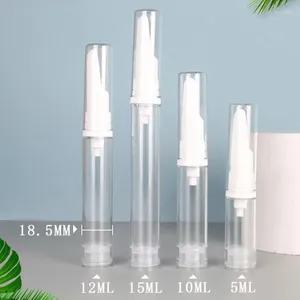 液体ソープディスペンサー4PCS/ロット5ml/10ml/12ml/15mlエアレスポンプ真空補充可能なプラスチックボトルトイレトリーコンテナ旅行空のローション用容器