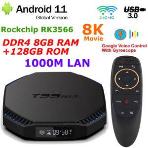 Box Android 11 TV BOX T95 PLUS RK3566 DDR4 8GB RAM 128GB ROM 2.4G/5G Dual WIFI BT 8K decode USB3.0 1000M LAN 4K Youtube Media Player