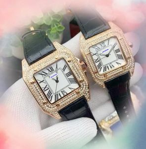 Populära modemedels- och kvinnors bi -urtavla Watch Cystal Ladies Three Stiches Design Rose Gold Silver Diamonds Ring Case Quartz Table Noble Elegant Clock Watches Gifts