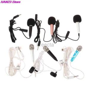 Microfones 1PC Mini Microphone 3,5 mm Portable Karaoke Mic All-In-One Earphone Stereo Wired Headphone In-Ear Headset Singing Artifact 240408