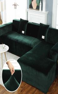 Plush Sofa Cover Velvet Elastic Leather Corner Sectional For Living Room Couch s Set Armchair L Shape Seat Slipcovers 2106071550287
