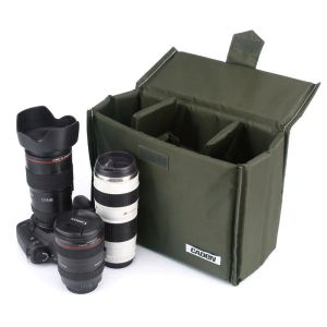 Parts Roadfiser Slitesproof Folding Camera vadderad Protect Bag Insert Partition Case Divider Cap Fit 2 DSLR 1 Lens Canon Nikon Sony SLR