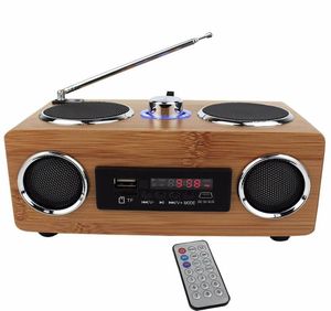 Bezprzewodowe Bluetooth wielofunkcyjny Bamboo Przenośny głośnik Bamboo Wood Boombox TFUSB Card Radio FM z zdalnym sterowaniem MP8278940