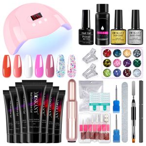 Zestawy do paznokci Poly Polę Gel Gel Zestaw 15 ml Poly Nail Gel Zestaw do budowy Pełny UV Gel Manicure Zestaw Paznokcie Zestawy żelowe UV do paznokci