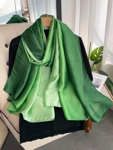 Scarves 180 90cm Women Summer Silk Shawl Lady Wrap Soft Female Europe Designer Beach Bandanna Foulard Muffler Pareo