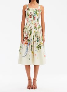 24 Spring/Summer New Cotton Poplin tryckt Sling Dress med osynlig blixtlåsdesign på baksidan
