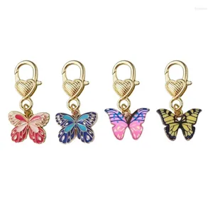 Keychains 4pcs Practical Keyring Charm Colorful Butterfly Pendant Keychain Stylish Key Accessories Gift For Fashion Enthusiasts