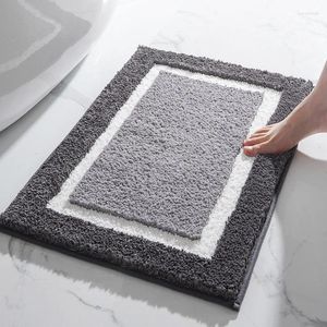 Bath Mats Flocking Bathroom Water Absorbent And Non Slip Mat Floor Household Entrance Door Carpet