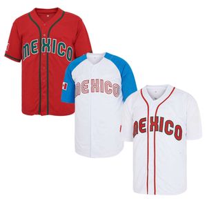 9dak Męskie koszulki baseballowe Haft szycia 34 Meksyk 7 Urias 56 Arozarena koszulki Sports Outdoor Red White Blue Sleeve WBC