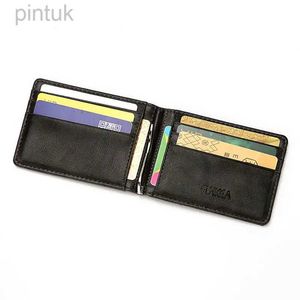 Money Clips RFID Mens Leather Slim Bifold Clip Front Pocket Credit Card Holder 240409