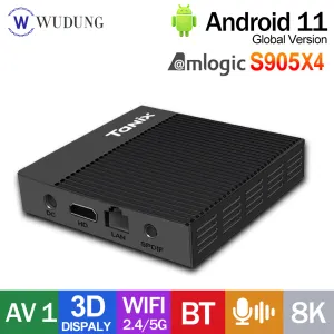 Box Tanix X4 TV Box Android 11.0 Amlogic S905x4 4GB 32GB 64GB 2.4G 5G WiFi 4K Set Top Box Smart Media Player TV Odbiornik telewizji