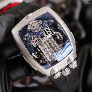ساعة معصم Pindu Men Automatic Watch 50 مم سيارة رياضية فاخرة التصميم الخارجي للسيارة الميكانيكية الموضة