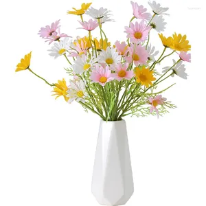 Flores decorativas Daisy Simulação Orquídea Camomila Crisântemo Plástico Plástico Artificial Seda Flor Decoração da Casa