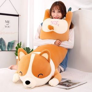 عملاق لطيف Corgi Dog Plush Plush محشو لينة أسفل القطن أطفال ألعاب Kawaii Shiba Inu دمى للأطفال هدية عيد ميلاد 240325