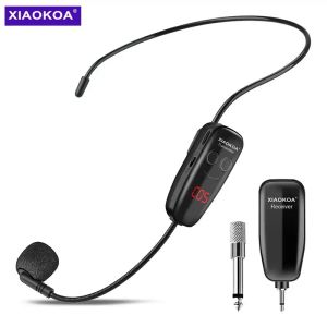 Microfoni Xiaokoa Microfono Microfono wireless Microfono LED Mic wireless digitale per fitness Range 165ft per altoparlante microfono amplificatore