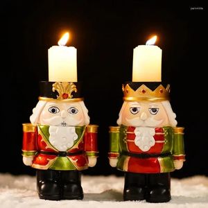 Candle Holders Accessories Vilead Holder Friend Nutcracker Candlestick Year Decor Xmas Resin Decoration Gift Home Holiday Christmas