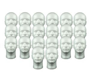 20x manlig styrofoam mannequin head display modell manikin head för perukglasögon6247266