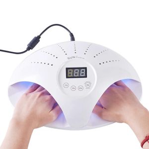 Dryers 48W White Pink UV/LED Lamp Gel Lamp Manicure Foot Both Hand Infrared Ray Intelligent Quick Dry Dual Light Source Nail Lamp Dryer