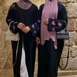 Roupas étnicas Boretas de borboleta elegante cardigã abays for women robe casual femme caftan roupas islâmicas turcas abertas abaya dubai
