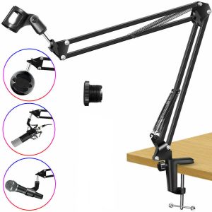 Accessories 360 Degree Microphone Arm Holder Suspension Boom Scissor Long Arm Stand Support with Microphone Clip Table Mounting Clamps