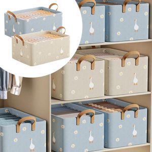 Sacos de compras Jeans Storage Box Wardrobe Clothes Organizador com Handle Camiseta Garvera de Caixa Caixas de Closet dobráveis