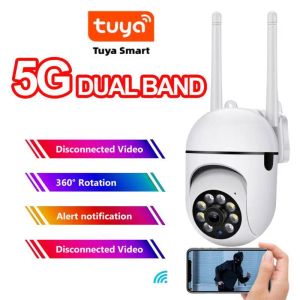 Kameror 2MP IP -kamera Tuya/YCC365 plus smart utomhushem Säkerhet Auto Tracking AI Human Detection Camera WiFi CCTV Surveillance Camera