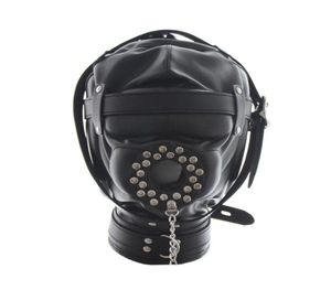 PU Mask Caps6 Locks Alternative Toys Fetish BDSM Restraints Bondage Toy Removable Mouth Gag Goggles Fetish Fantasy Sex Alternativ8302877