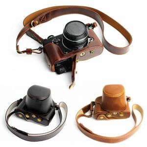 accessories Hq Leather Camera Bag Protect Case Strap for Olympus Penf