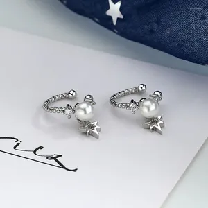 Sırtlar Küpe Minimalist Zarif İnciler Zincir Püskül Klipsi Kadınlar İçin UNISEX ZIRCON Yıldız Sahte Piercing Earbone Ear Manşet Takı Hediyeleri