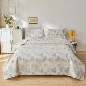 مجموعات الفراش 3pcs sueen shell conch starfish bedspreads الأزرق لحاف مجموعة coverlet coverlet levelible sper shep من الولايات المتحدة