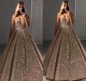 2020 BLING PROM Dresses Rose Gold Silver Sequined Deep V Neck Sequins Backless Sleeveless Golvlängd Celebrity Party Evening Gow8390942