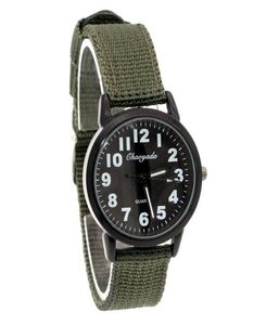 Kinder Kinder beobachten militärische Stoff Nylon Band Student Boy Girls Uhren Quarz Analog Armee Männer Frauen Quarzgelenk Uhr U924303511