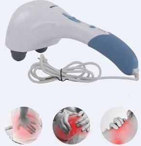 Marteleiro de mão elétrico Hammer vibrando a cabeça dupla pescoço traseiro corporal cervical vértebra Relax Stick roller com 6 cabeças de massagem 240314