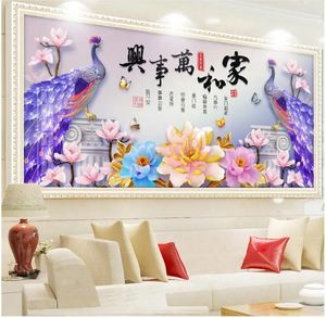 Wallpapers Custom Po 3d Room Wallpaper Peacock Magnolia Peony Flower Decoration Painting Picture Wall Murals Walls 3 D