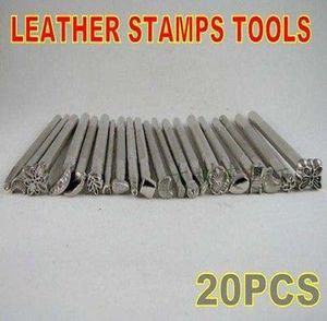 WholeNew lot of 20 Leather Craft Tools Basic Stamps set Saddle Printing marking tool2613519