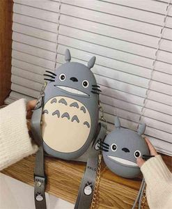 Totoro cüzdan anime çantaları kadın039s kız çantası parentchild sokak moda çanta karikatür karikatür opobermessenger7985452