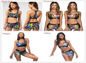 Swimsuit Womens design Bra Bikini Set Shorts two pieces Swimsuits Sexy Animal Print Cartoon Dog Lion Tiger Beachwear Swimwear2562057