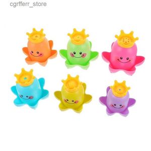 Bath Bath Toys 6pcs Baby Bath Toys Octopus Copos de empilhamento de animais de bebê marinho de bebê Banheiro de sabor para bebês e crianças L48