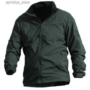 야외 재킷 후드 FX-Outdoor 남성용 전술 피부 의류 통기성 바람막이 레인 재킷 여름 옷 Fstar L48