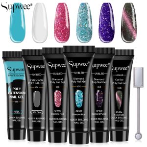 Gel Supwee 15 ml Poly Nail Gel Quick Building Acrylic Color Jelly Gel Finger Extension UV Gel For Manicure Nail Gel Polish Lack