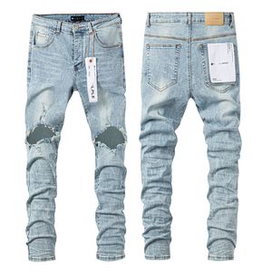 Lila Jeans Männer Designer Lila Jeans Direktverkauf von lila Brandjeans von Spotherstellern, trendy Hip-Hop mit Löchern und personalisierten Amerikanern