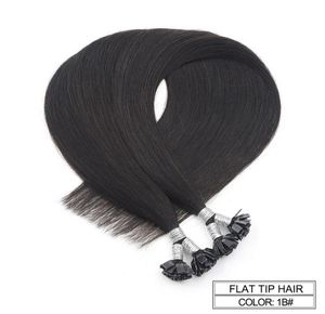 Flat Tip Human Hair Extensions 10gs Straight Capsules Keratin Pre Bonded Hair 18039 2003922039039240390398784829