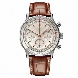 Mens Chrography Watch 50mm Deri Kayış Mavi Siyah Safir Kol saatleri Süper Aydınlık Mtre De Luxec Q4PZ#