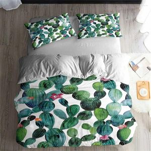 Bedding Sets Helengili 3D Set Cactus Print Duvet Cover pano de cama realista com têxteis da cama de travesseiros #2-7